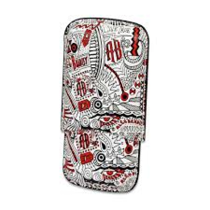 ALEC BRADLEY 3 FINGER LEATHER CIGAR CASE IN WHITE