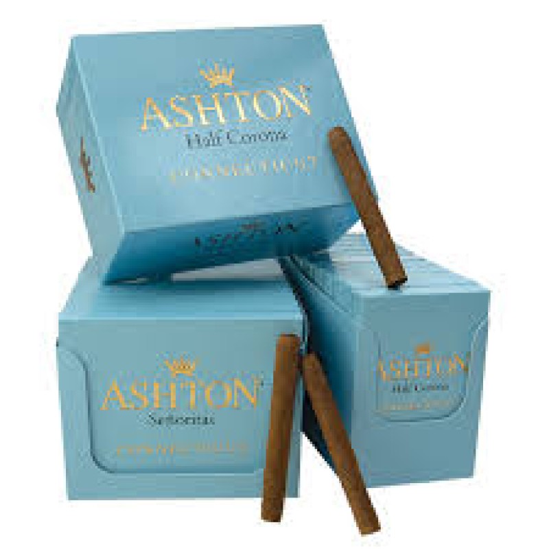 ASHTON SMALL CIGARS CONNECTICUT HALF CORONA   5 CIGAR PACK / 50 CT