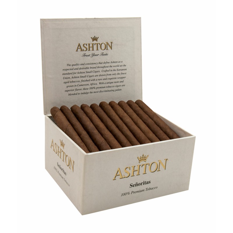 ASHTON SMALL CIGARS CONNECTICUT SENORI TAS 10 CT TIN