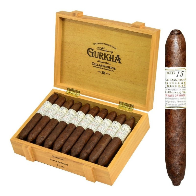 GURKHA CELLAR RESERVE 15 YR HEDONISM GRAND ROTHCHILD 6X58 20 CT BOX