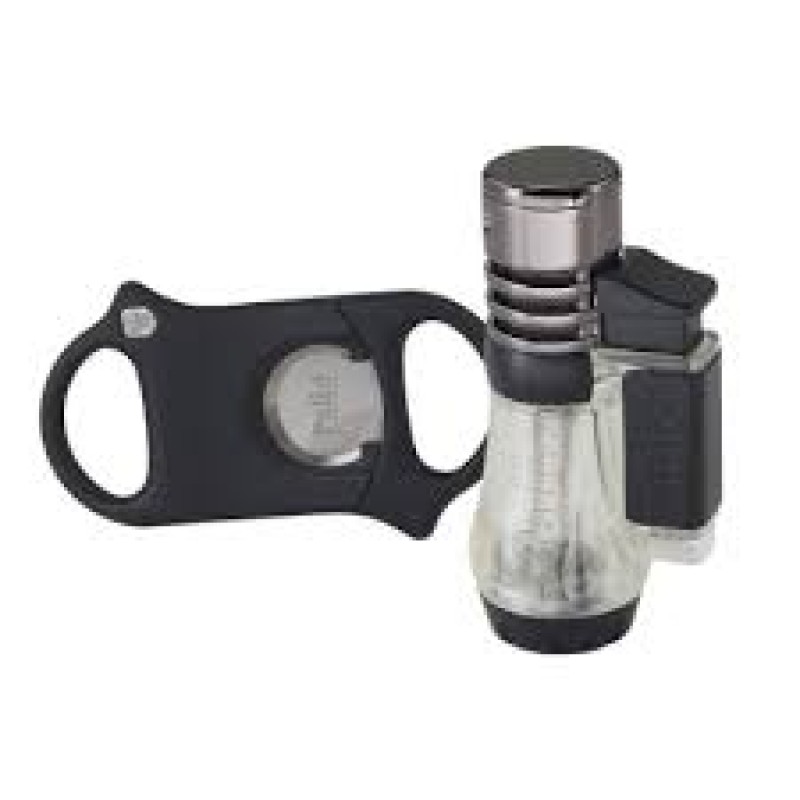 PALIO TRIPLE TORCH SET LIGHTER & CUTTER BLACK