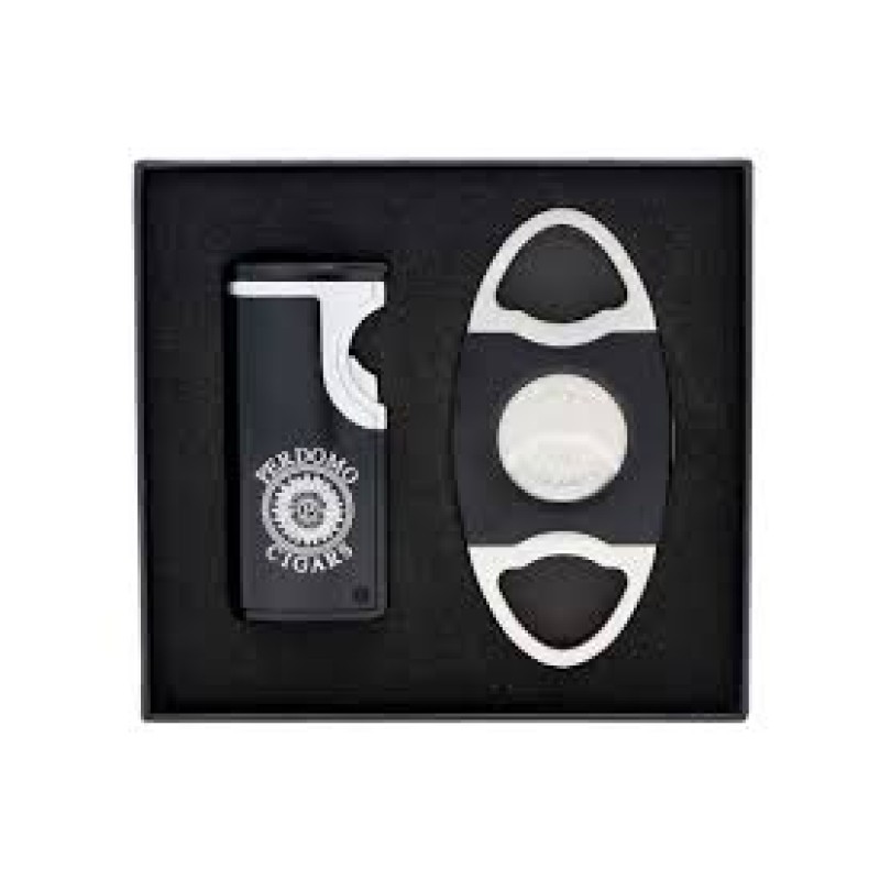 PERDOMO BLACK MATTE USB LIGHTER & PERFECT CUTTER GIFT SET
