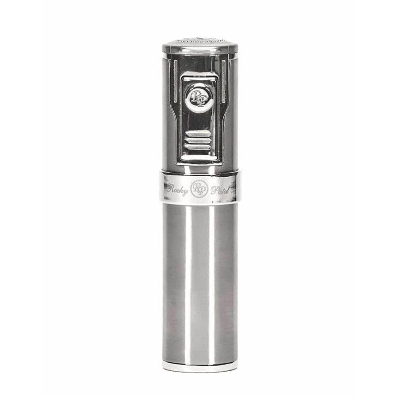 ROCKY PATEL DIPLOMAT II 5 TORCH TABLE TOP WITH PUNCH CUTTER SILVER