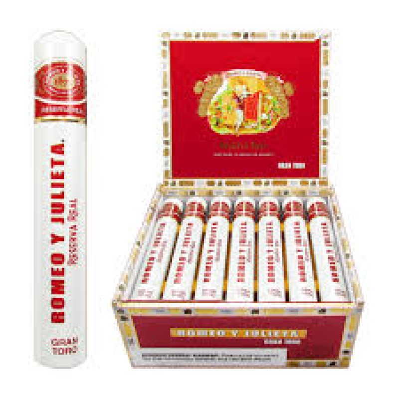ROMEO Y JULIETA RESERVA REAL GRON TORO ( TUBES) 6X54 20 CT BOX.