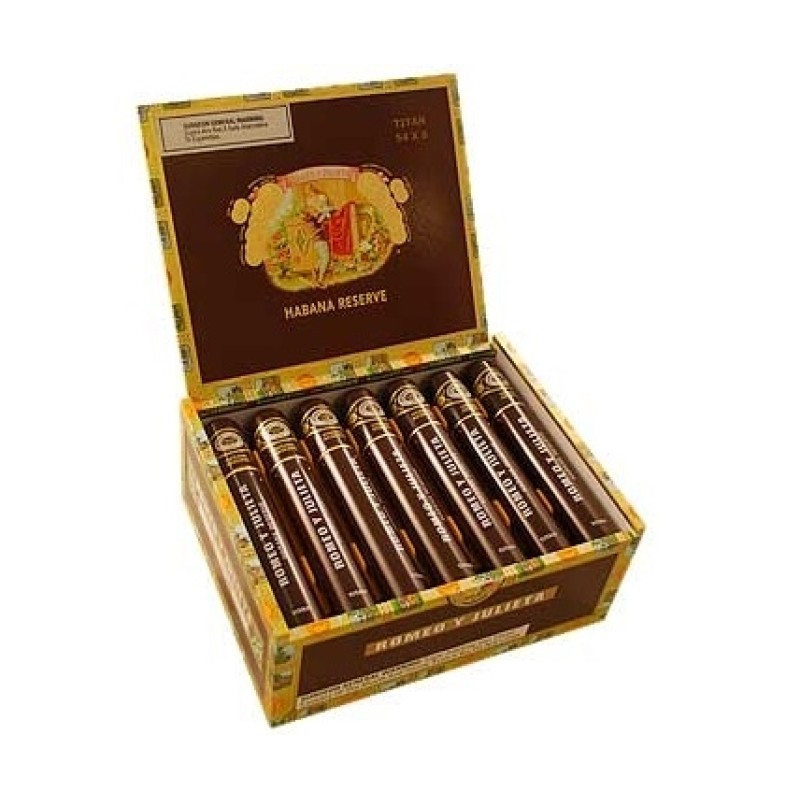 ROMEO Y JULIETA RESERVE HON TITAN(ALUM) 54X6 21 CT BOX.